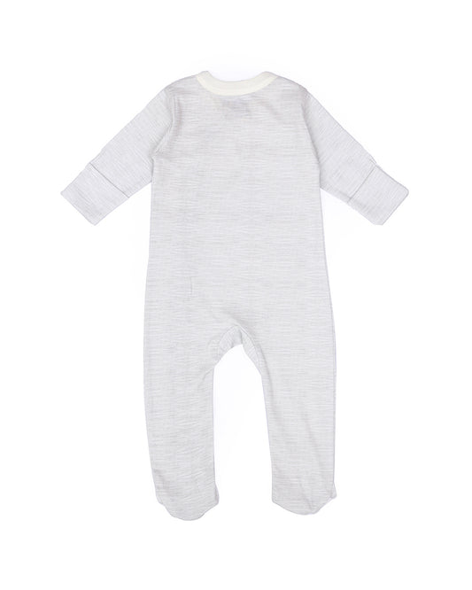 Mi Arcus White & Grey Sleepsuit-Printed-Cotton-Pack of 3-For Infants