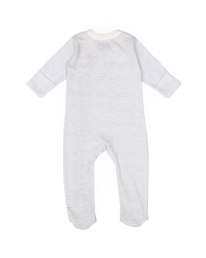 Mi Arcus White & Grey Sleepsuit-Printed-Cotton-Pack of 2-For Infants