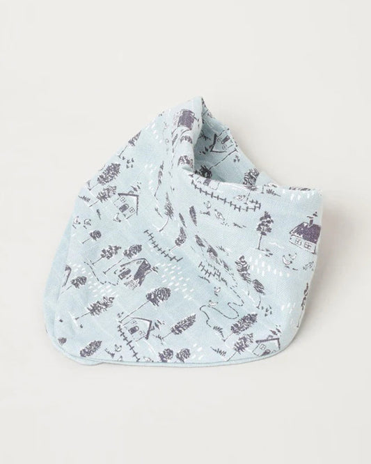 Cocoon Care Bamboo Muslin Bib + Wash Cloth-Farmhouse-Reversible-With Easy Snap Buttons-For Infants