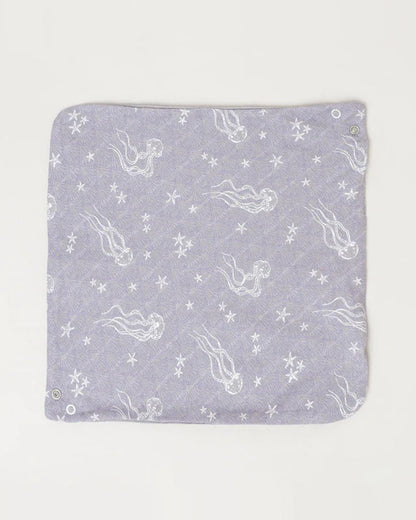 Cocoon Care Bamboo Muslin Bib + Wash Cloth-Ocean-Reversible-With Easy Snap Buttons-For Infants