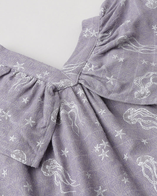 Cocoon Care Lavender Frock-Ocean-Bamboo Muslin-For Infants