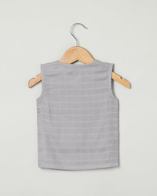 Cocoon Care Lavender Kimono Vest-Solid-Bamboo Muslin-For Infants