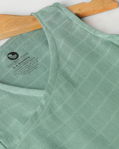 Cocoon Care Sage Green Kimono Vest-Solid-Bamboo Muslin-For Infants