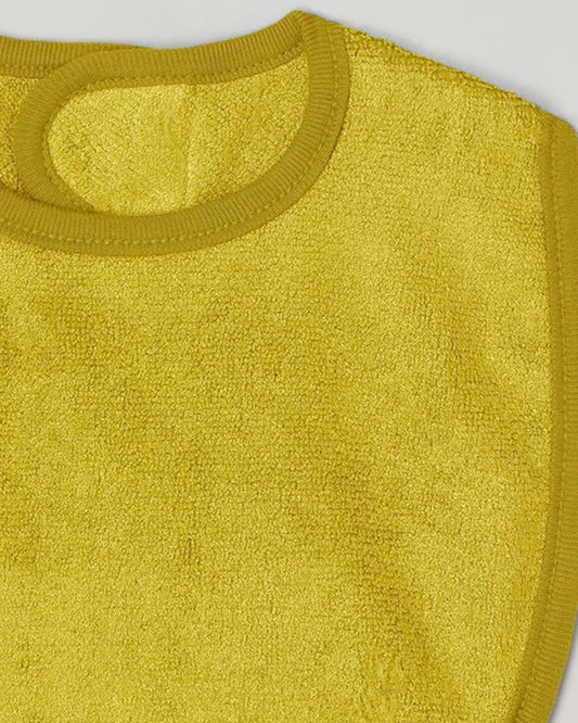 Cocoon Care Bamboo Terry Bib-Mustard-With Adjustable Velcro-For Infants