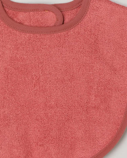 Cocoon Care Bamboo Terry Bib-Brick Red-With Adjustable Velcro-For Infants