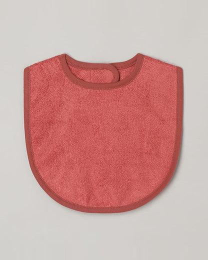 Cocoon Care Bamboo Terry Bib-Brick Red-With Adjustable Velcro-For Infants