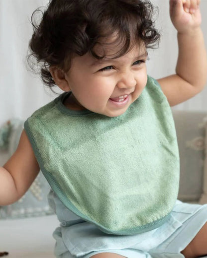 Cocoon Care Bamboo Terry Bib-Sage Green-With Adjustable Velcro-For Infants