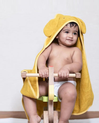 Cocoon Care Baby Hooded Towel-Bamboo Terry-Mustard Yellow