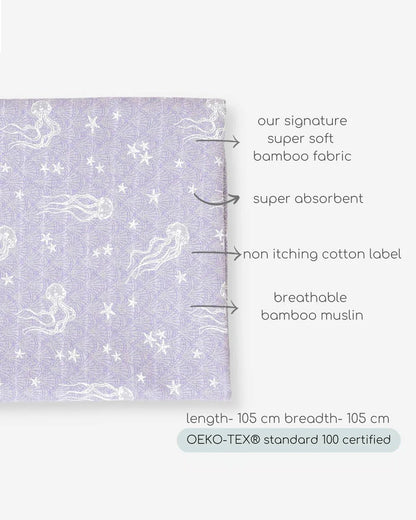 Cocoon Care Lavender Ocean & Lavender Swaddle-Bamboo Muslin-Pack of 2-Infant Wraps