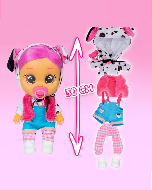 IMC Cry Babies Dressy Dotty Doll-With Magical Tears & 10 Realistic Baby Sounds-12M+