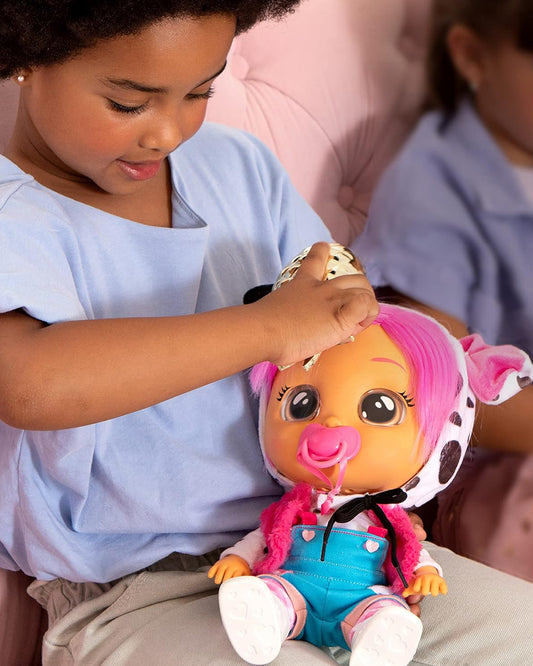 IMC Cry Babies Dressy Dotty Doll-With Magical Tears & 10 Realistic Baby Sounds-12M+