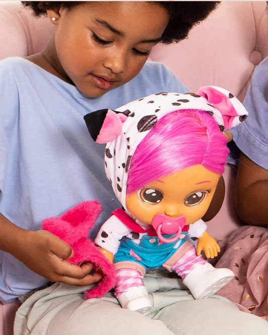 IMC Cry Babies Dressy Dotty Doll-With Magical Tears & 10 Realistic Baby Sounds-12M+