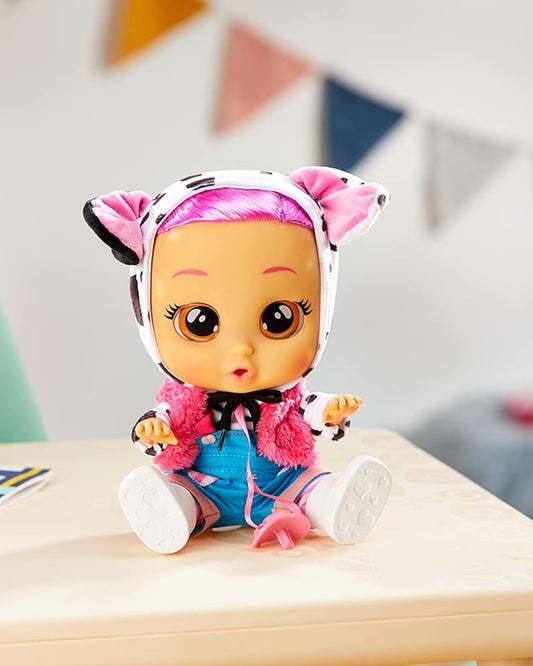 IMC Cry Babies Dressy Dotty Doll-With Magical Tears & 10 Realistic Baby Sounds-12M+