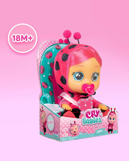 IMC Cry Babies Dressy Lady Doll-With Magical Tears & 10 Realistic Baby Sounds-12M+