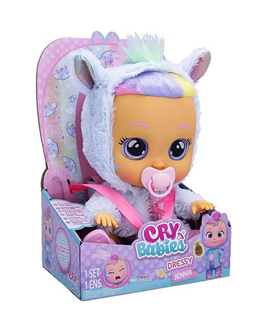 IMC Cry Babies Dressy Fantasy Jenna Doll-With Magical Tears & 10 Realistic Baby Sounds-12M+
