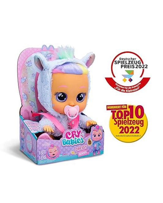 IMC Cry Babies Dressy Fantasy Jenna Doll-With Magical Tears & 10 Realistic Baby Sounds-12M+