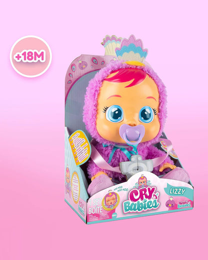 IMC Cry Babies Lizzy Doll-With Magical Tears & 10 Realistic Baby Sounds-12M+