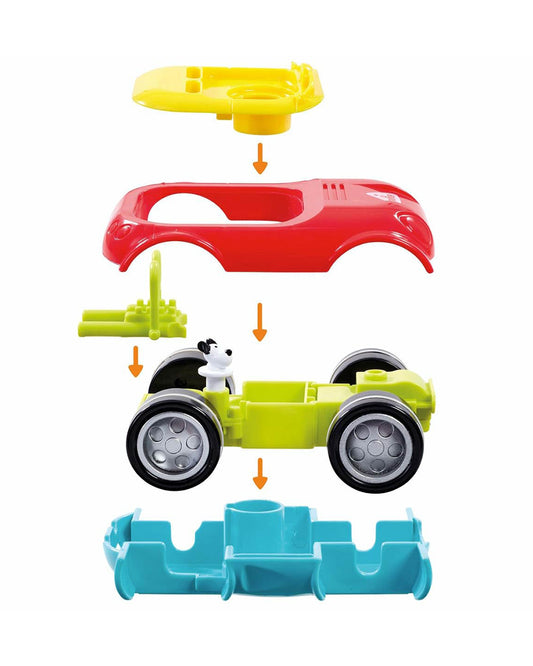 ELC Build & Play Car Vehicle Toy-Pull Back & Go-9M+