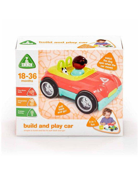 ELC Build & Play Car Vehicle Toy-Pull Back & Go-9M+