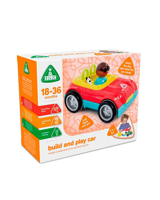 ELC Build & Play Car Vehicle Toy-Pull Back & Go-9M+