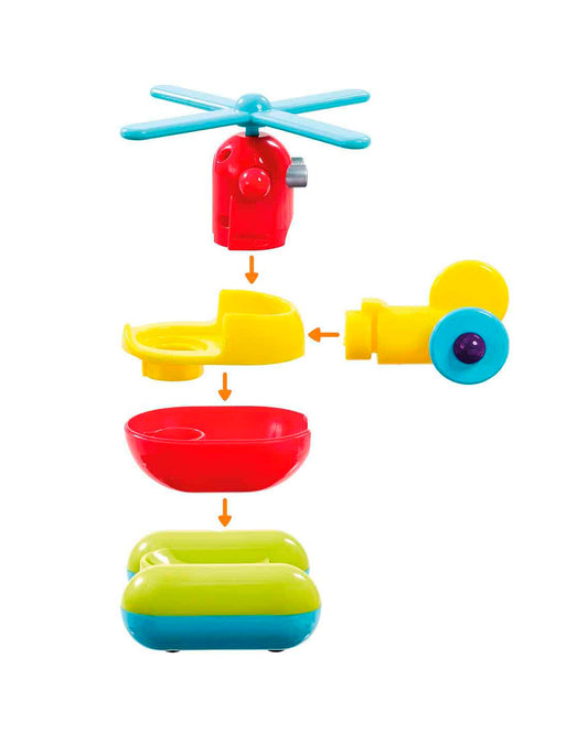 ELC Build & Play Helicopter Vehicle Toy-Pull Back & Go-9M+