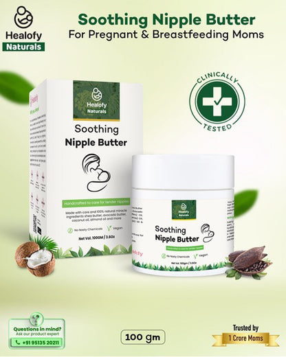 Healofy Naturals Soothing Nipple Butter-For Sore & Cracked Nipples-Breastfeeding Safe