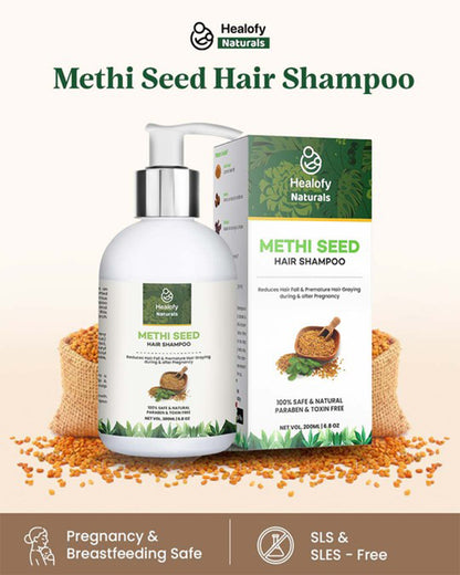Healofy Naturals Methi Seed Hair Shampoo-Reduces Hair Fall-During