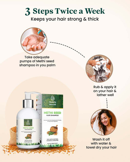 Healofy Naturals Methi Seed Hair Shampoo-Reduces Hair Fall-During & After Pregnancy