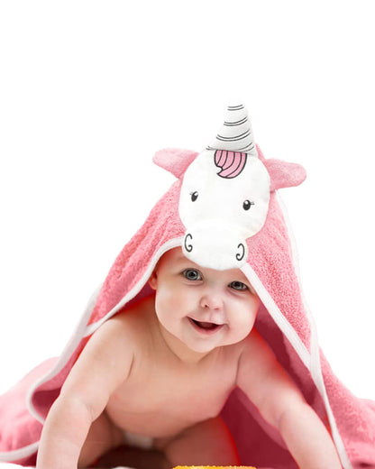 Healofy Naturals Baby Hooded Bath Towel-100% Organic Bamboo Cotton-Baby Unicorn