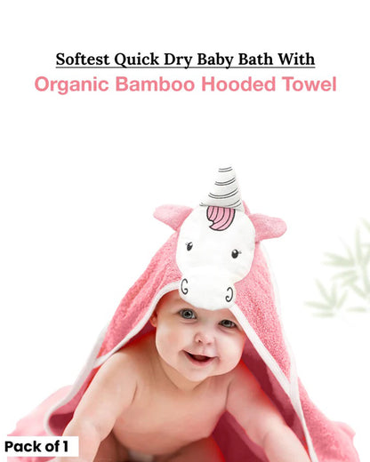 Healofy Naturals Baby Hooded Bath Towel-100% Organic Bamboo Cotton-Baby Unicorn