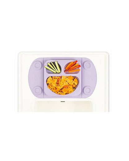 Easy Tots EasyMat Mini-Silicone-With Suction Base & 3 Divided Sections-Lilac-For Feeding Infants