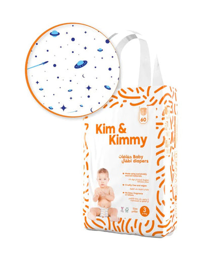 Kim & Kimmy Space Travel Taped Diapers-Size 3 (6-11Kg)-With Wetness Indicator