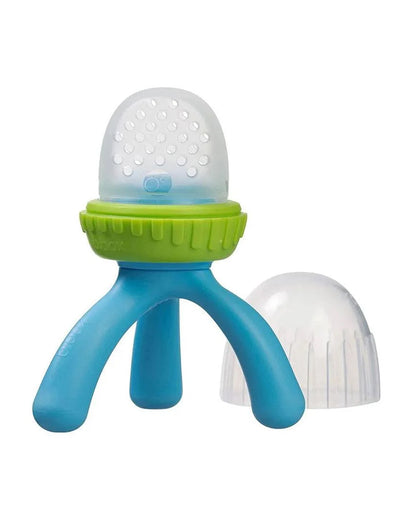 b.box Silicone Fresh Food Feeder-With Unique Easy Grip Tripod Design & Click Lock Ring-Ocean Breeze-For Infants