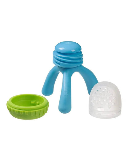 b.box Silicone Fresh Food Feeder-With Unique Easy Grip Tripod Design & Click Lock Ring-Ocean Breeze-For Infants