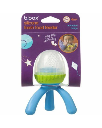 b.box Silicone Fresh Food Feeder-With Unique Easy Grip Tripod Design & Click Lock Ring-Ocean Breeze-For Infants