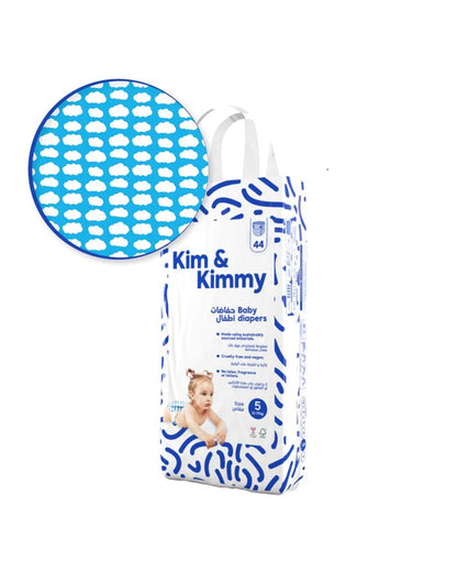 Kim & Kimmy Little Clouds Taped Diapers-Size 5 (12-17Kg)-With Wetness Indicator