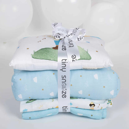 Tiny Snooze The Little Princess Baby Bedding Set-GOTS Certified Organic Cotton-Pack of 4-Mini Cot Gift Set For Infants