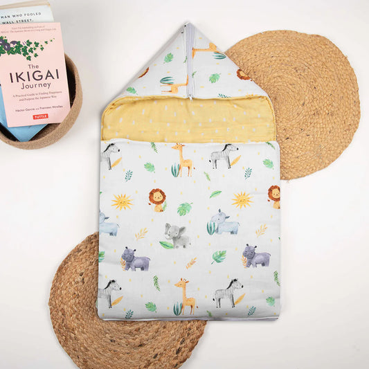 Tiny Snooze Into the Wild Baby Carrier Nest-GOTS Certified Organic Cotton-Newborn Bed