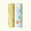 Tiny Snooze Into The Wild Swaddle-GOTS Certified Organic Muslin Cotton-Pack of 2-Infant Wraps