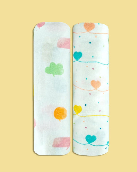 Tiny Snooze Lost in Thoughts Swaddle-GOTS Certified Organic Cotton Muslin-Pack of 2-Infant Wraps