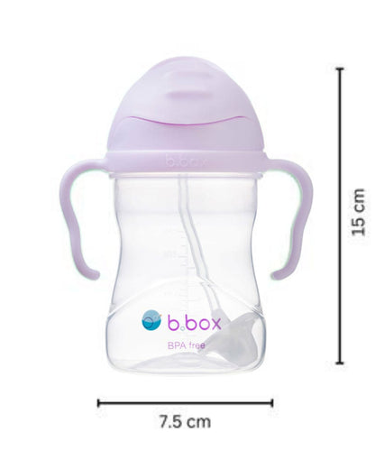 b.box Any Angle Weighted Straw Sippy Cup-With Flip Top Lid-Boysenberry Purple