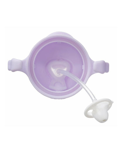 b.box Any Angle Weighted Straw Sippy Cup-With Flip Top Lid-Boysenberry Purple