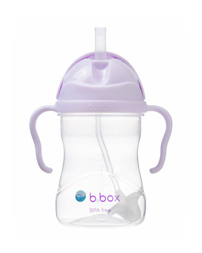 b.box Any Angle Weighted Straw Sippy Cup-With Flip Top Lid-Boysenberry Purple