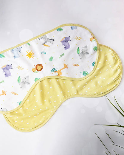 Tiny Snooze Organic Cotton Muslin Reversible Burp Cloth-Into The Wild-Set of 2-For Infants