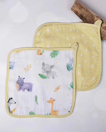 Tiny Snooze Organic Cotton Muslin-Burp Cloths & Wash Cloths Combo Set-Into The Wild-For Infants