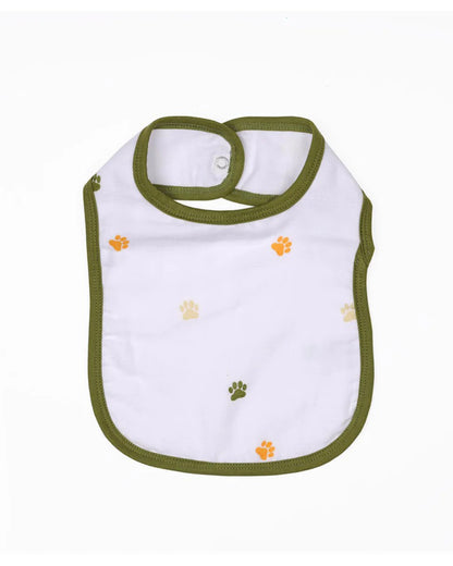 Kicks & Crawl 100% Organic Cotton Round Bib-With Snap Button-Forest Friends-Pack of 2-For Infants