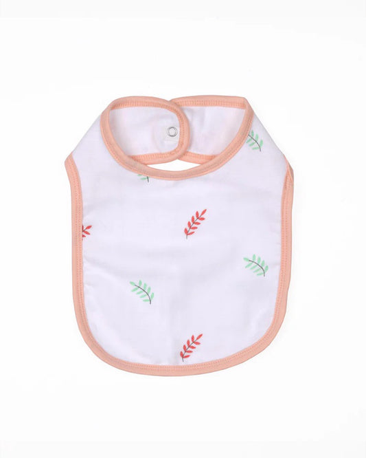 Kicks & Crawl 100% Organic Cotton Round Bib-With Snap Button-Baby Deers-Pack of 2-For Infants