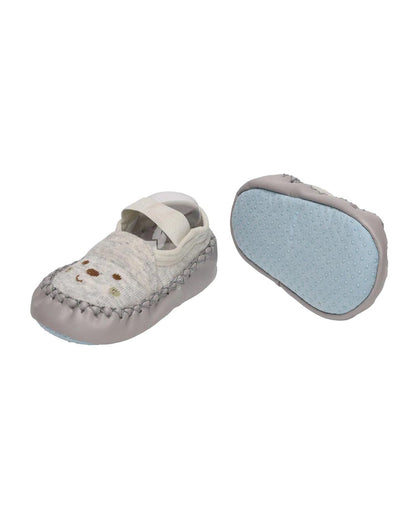 Kicks & Crawl Grey Happy Feet Booties-Cotton & Polyester-Pack of 2-For Infants