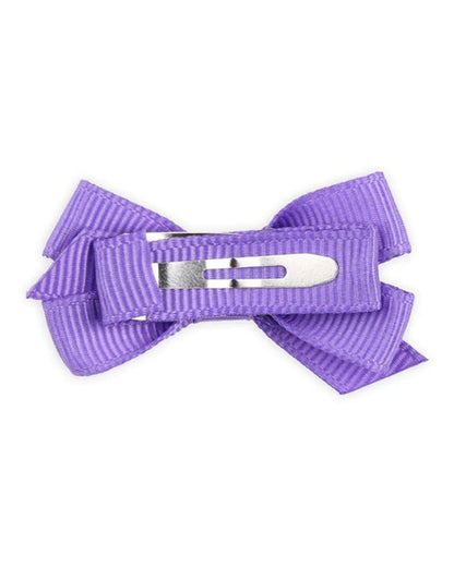 Kicks & Crawl White & Purple Bow Hair clips-Cotton & Polyester-For Infants-Pack of 4