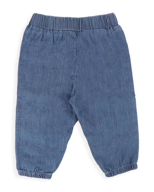 Kicks & Crawl Blue Baby Bow Jogger-Denim-For Infants